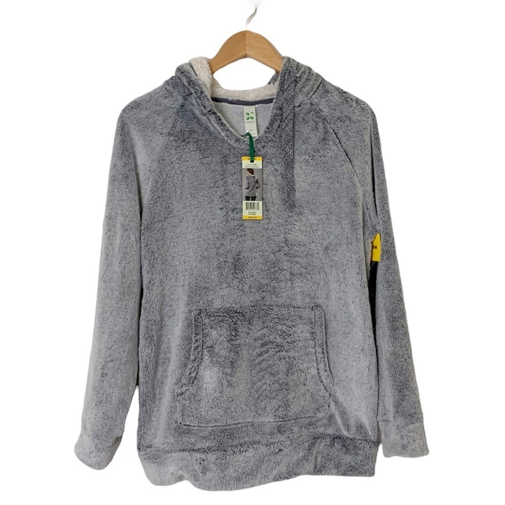 Green‎ Tea Plush Hoodie Blue Cream Size Medium